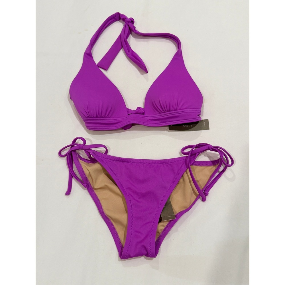 VTG J.Crew 90's Triangle String Bikini Set NWT Fuschia Purple Padded Made in USA
